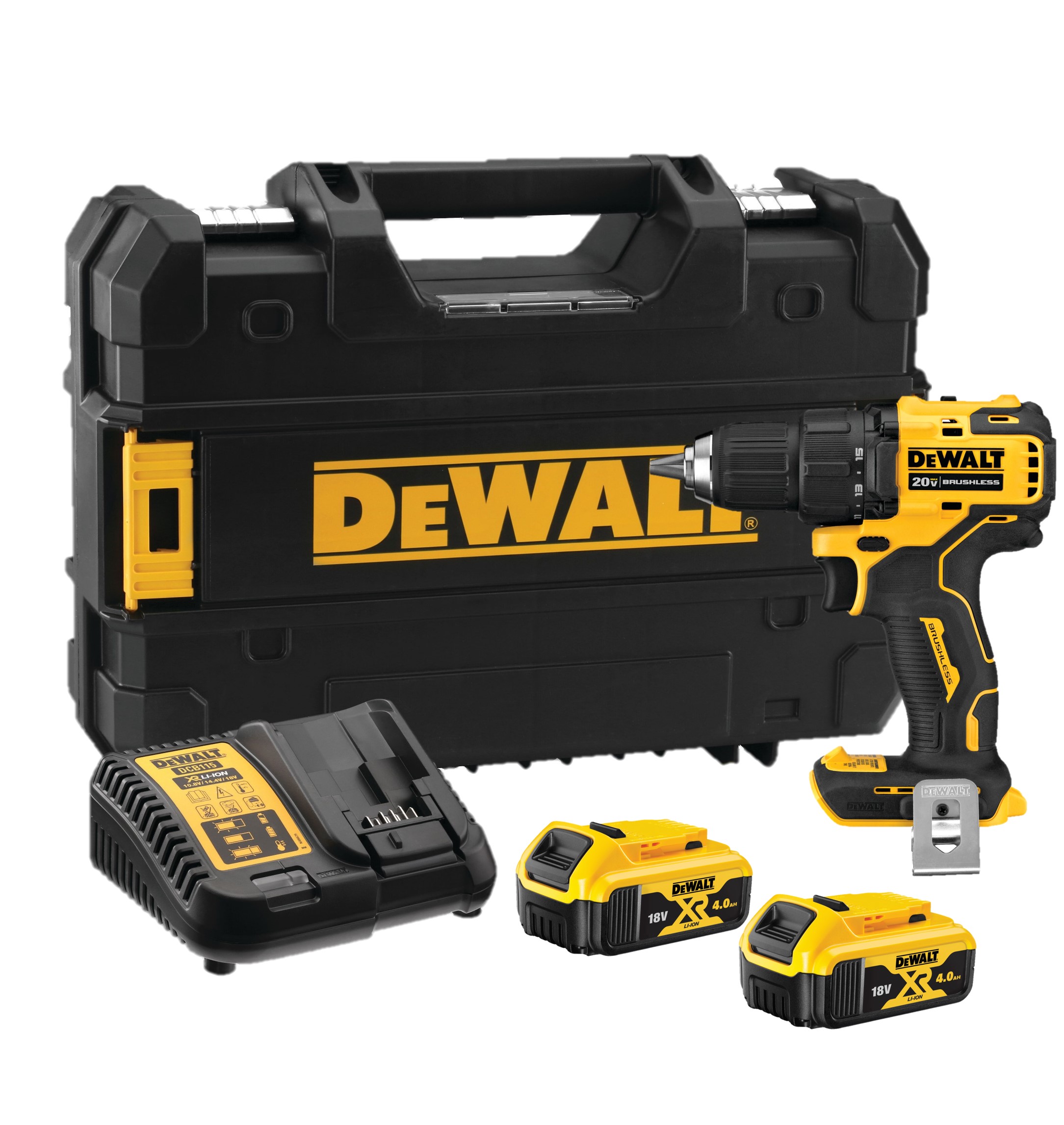 Литиевая электрическая бесщеточная компактная дрель-шуруповерт Dewalt DCD708M2, 20 В