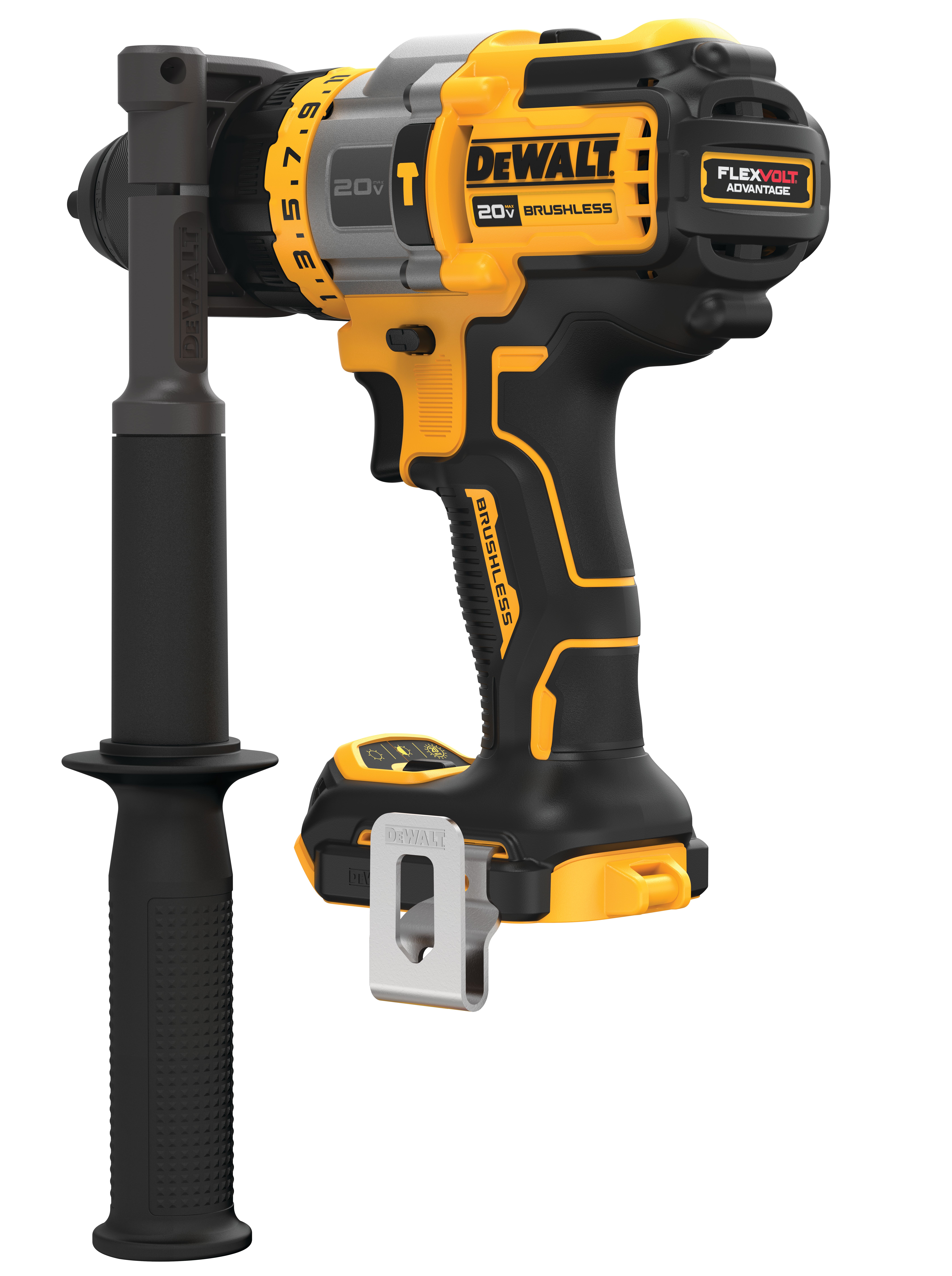 DEWALT 20 В литий-ионная бесщеточная FLEXVOLT интеллектуальная ударная дрель с переменным напряжением 13 мм DCD999NT